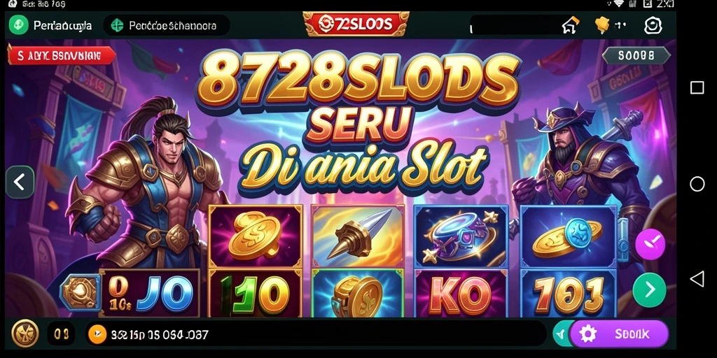 Screenshot gameplay 8728SLOTS menampilkan aksi seru dan slot berputar.