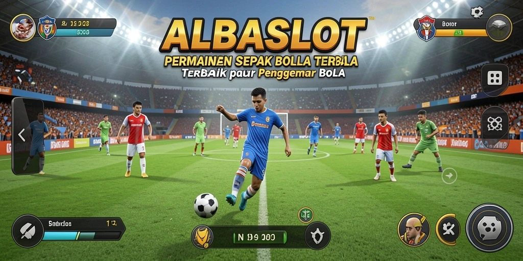 Tangkapan layar ALBASLOT menampilkan aksi seru pertandingan sepak bola.