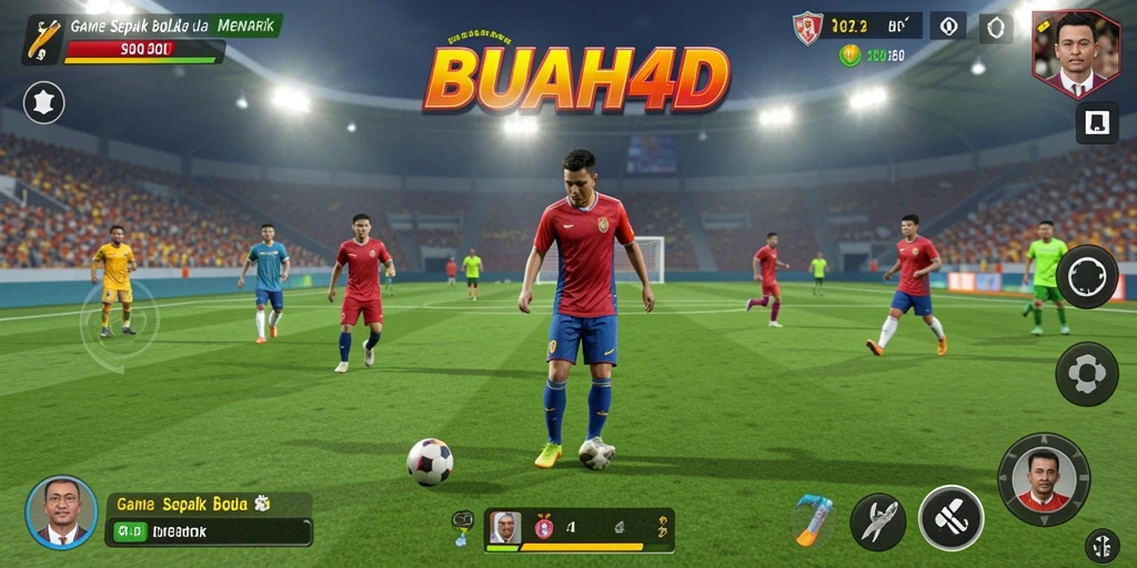 Tangkapan layar dari permainan sepak bola BUAH4D yang menegangkan.