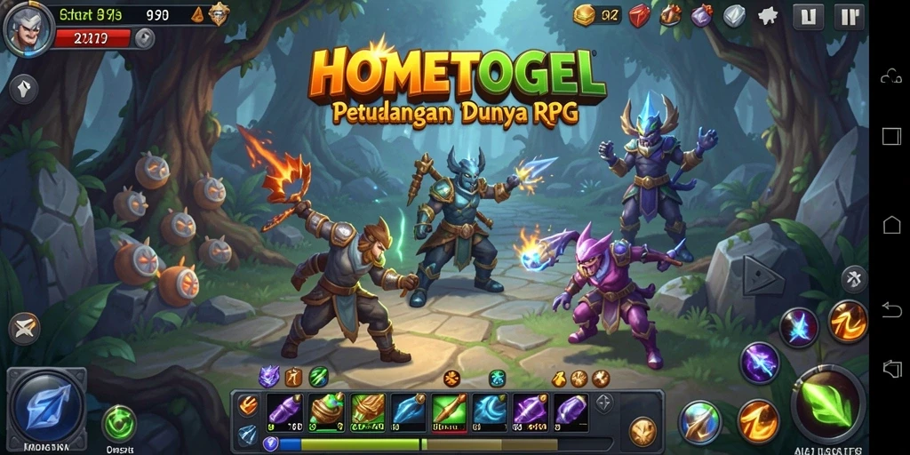 Screenshot gameplay HOMETOGEL menampilkan petualangan seru di dunia RPG.