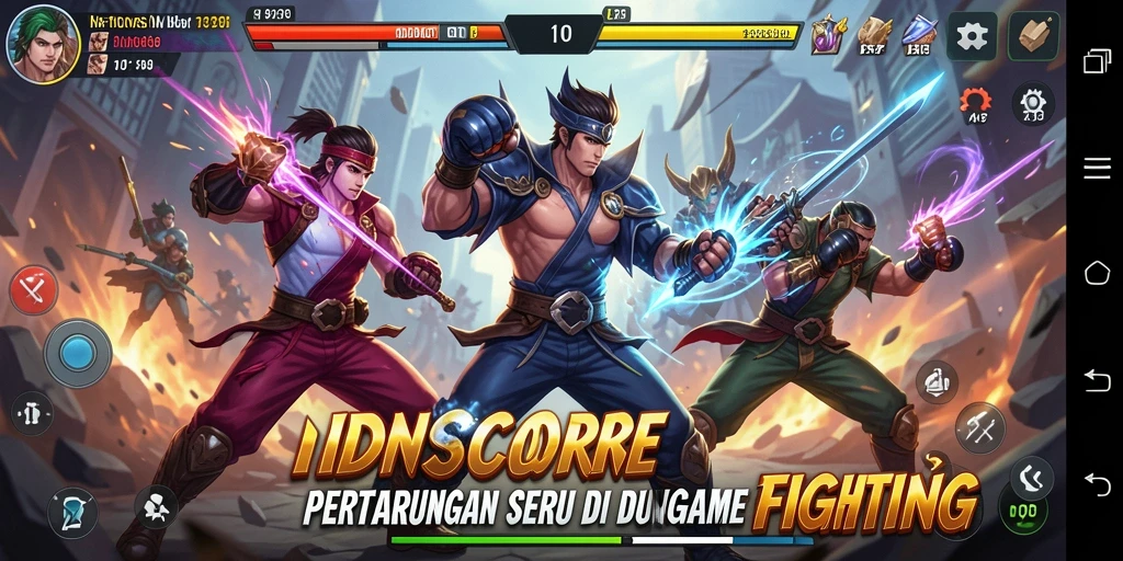Tangkapan layar dari gameplay seru di IDNSCORE dengan pertarungan dinamis.