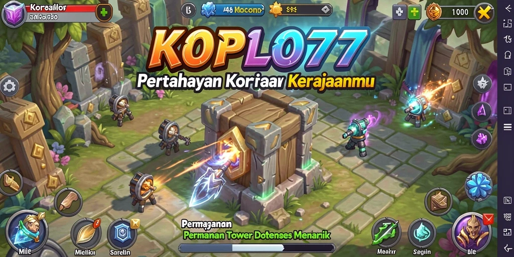 Tampilan gameplay menakjubkan dari KOPLO77 Tower Defense.