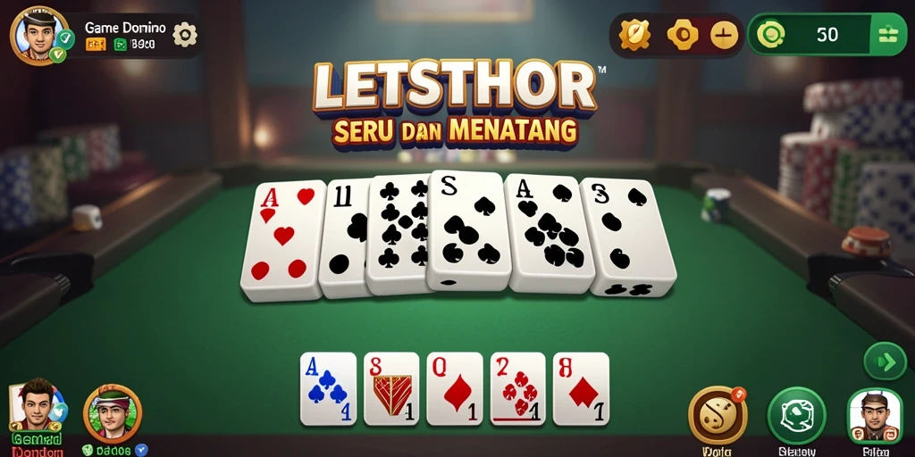 Screenshot utama LETSTHOR menampilkan gameplay seru dari permainan Domino.