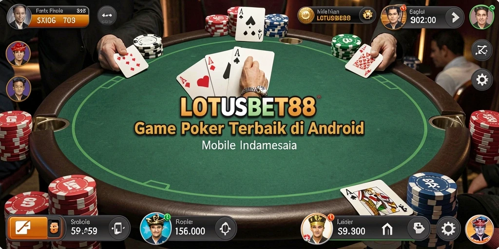 Tampilan screenshot LOTUSBET88 yang menampilkan gameplay Poker yang seru.