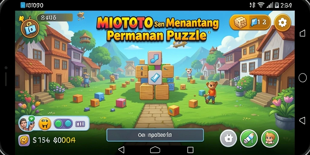 Tampilan game puzzle MIOTOTO yang menantang dan mengasyikkan.