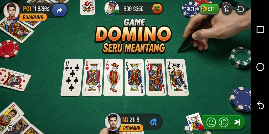 Screenshot PG11 menampilkan aksi seru permainan Domino yang mendebarkan.