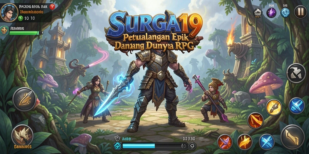 Tangkapan layar SURGA19 menunjukkan aksi pertempuran yang menegangkan dan grafis menawan.
