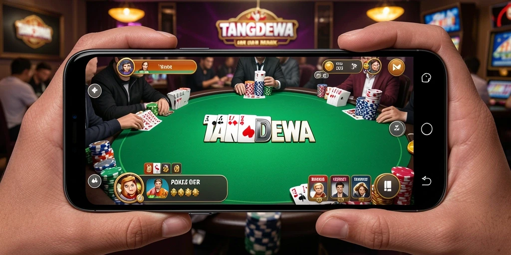Tampilan gameplay Poker menarik dalam aplikasi TANGANDEWA.